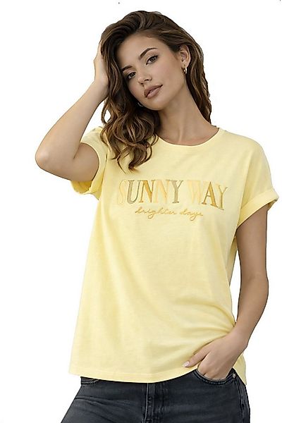 SUBLEVEL T-Shirt Damen Shirt Turn-Up Ärmel Weiches Basic Shirt Rundhals Kur günstig online kaufen