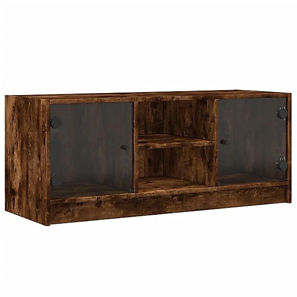 vidaXL TV-Schrank mit Glastüren Räuchereiche 102x37x42 cm 836375 günstig online kaufen