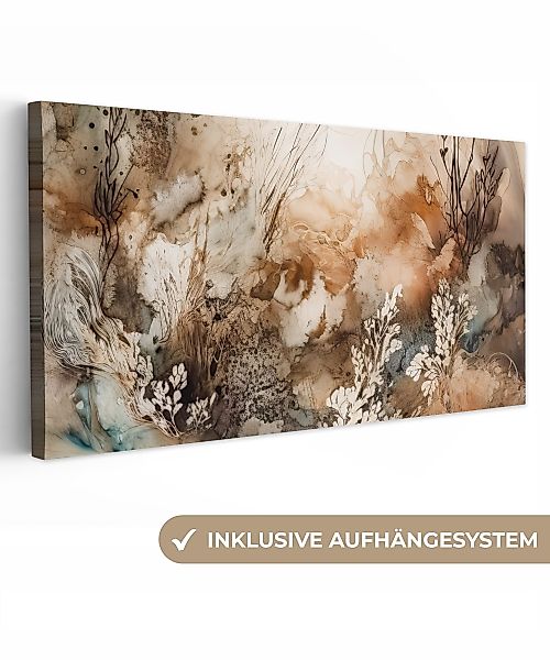 OneMillionCanvasses® Leinwandbild Panorama Abstrakt - Beige günstig online kaufen