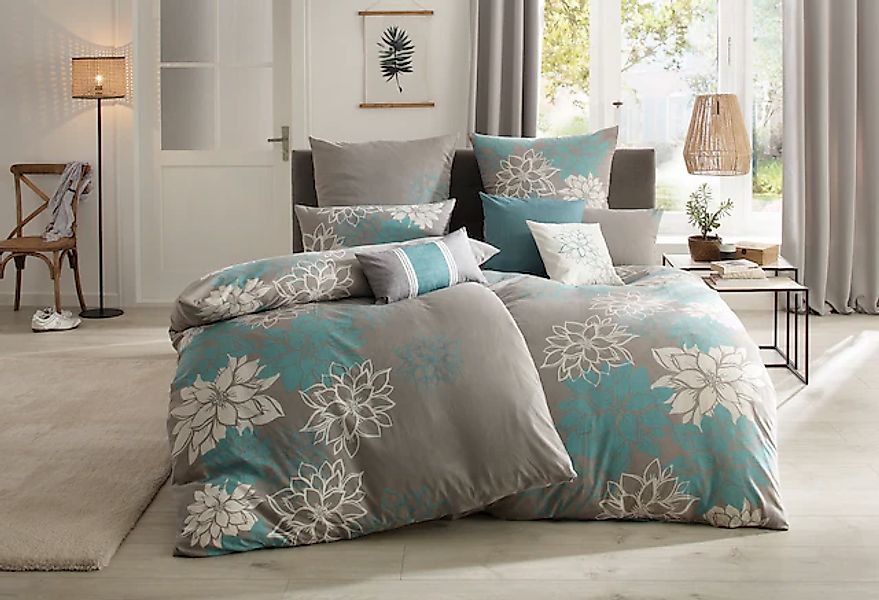 Home affaire Bettwäsche »Susan Blumen Design«, in Linon und Biber (Flanell) günstig online kaufen