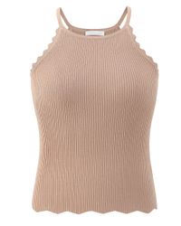 SASSYCLASSY Stricktop Strick Top mit Bogenkante günstig online kaufen