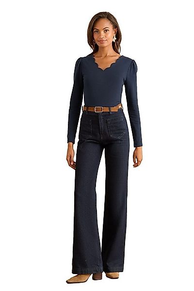 Love & Roses Langarmbluse Love & Roses Jersey-Shirt mit Bogenkanten, Regula günstig online kaufen