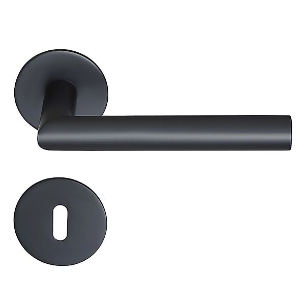 MeinTürgriff Drückergarnitur Toulouse Flachrosette Schwarz Matt Türdrücker günstig online kaufen