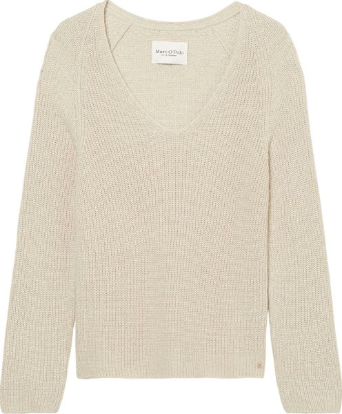Marc OPolo Strickpullover mit dekorativem Strickmuster am Ärmel und V-Neck günstig online kaufen