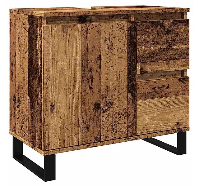 vidaXL Badezimmer-Set Waschbeckenunterschrank Altholz-Optik 65x33x60 cm Hol günstig online kaufen
