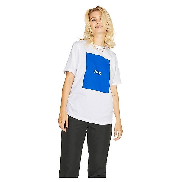 Jjxx Amber Relaxed Every Square Kurzarm T-shirt XS Bright White / Print Blu günstig online kaufen