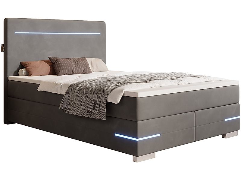 wonello Boxspringbett Portland, Samt Bett mit günstig online kaufen
