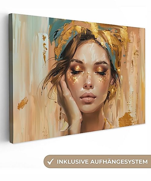 OneMillionCanvasses® Leinwandbild Frauen - Porträt - Luxus - Gold, Fotodruc günstig online kaufen