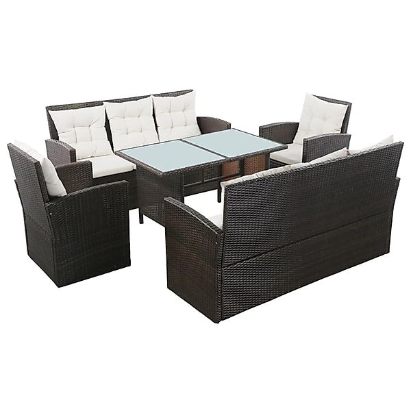vidaXL Gartenlounge-Set 5-tlg. Garten-Lounge-Set mit Auflagen günstig online kaufen