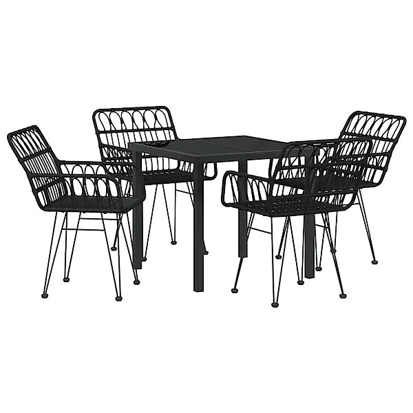 vidaXL Garten Essgruppe 5-Tlg Schwarz Poly Rattan 3379185 günstig online kaufen