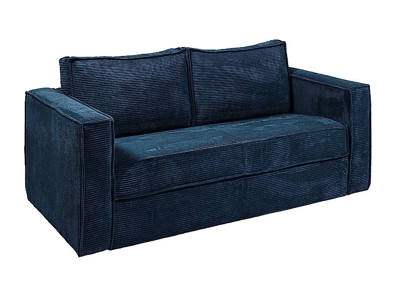 Schlafsofa mit Matratze 3-Sitzer - Cord - Blau - Liegefläche 140 cm - Matra günstig online kaufen