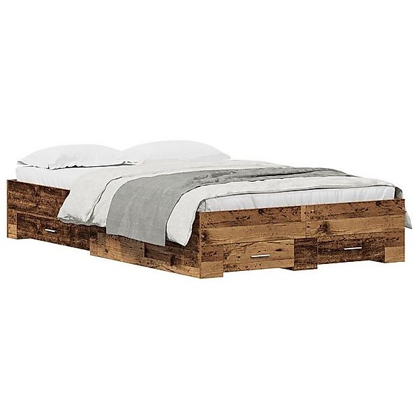 vidaXL Bett Bett mit Schubladen Altholz 120x190 cm Holzwerkstoff (1-tlg) günstig online kaufen