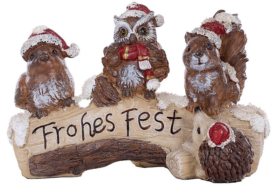 Wohnando Dekofigur Weihnachtsgruß von den Waldtieren: 'Frohes Fest' – Perfe günstig online kaufen