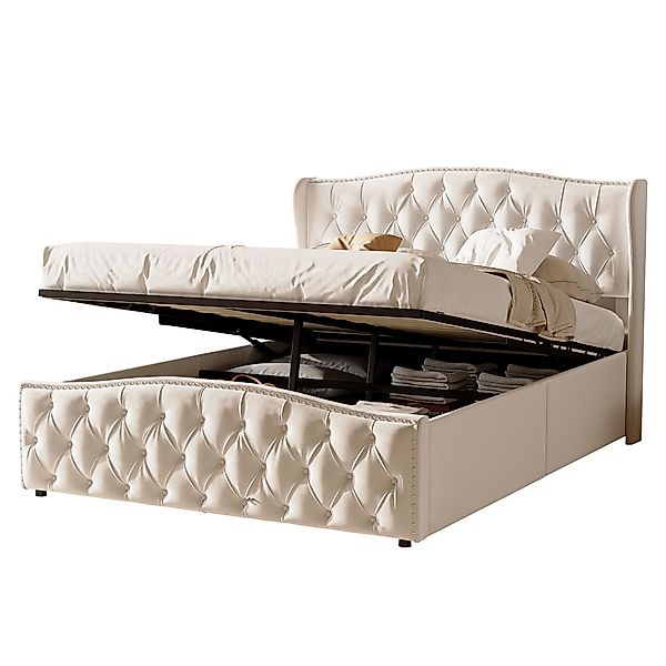 FUROKOY Stauraumbett Polsterbett Doppelbett mit hydraulischem günstig online kaufen