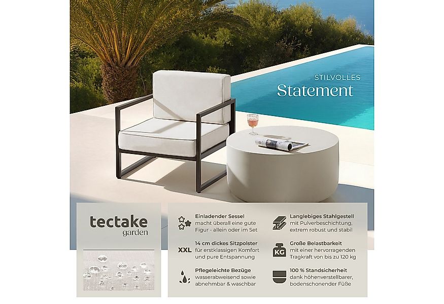 tectake Gartenstuhl Balkonstuhl, Dicke Sitzpolster, 120 kg Belastbarkeit, 7 günstig online kaufen