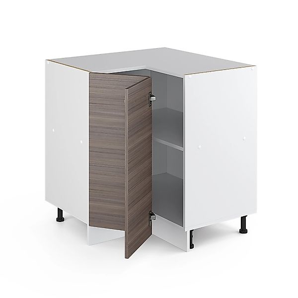 Vicco Eckunterschrank R-Line Küchen Eckschrank Grau/Weiß 76 cm AP Eiche günstig online kaufen