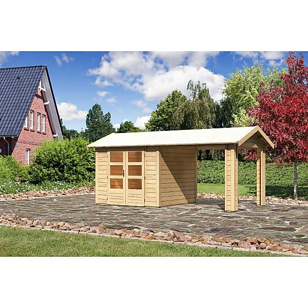 Karibu Holz-Gartenhaus Timra Naturbelassen Satteldach 240 cm x 244 cm günstig online kaufen