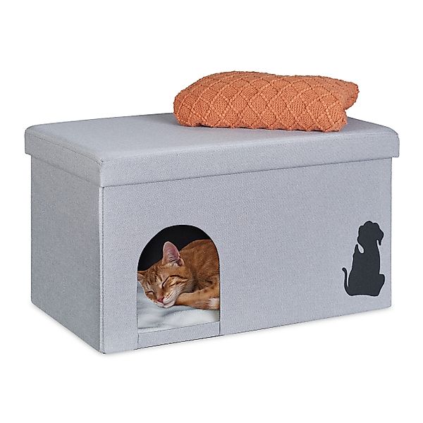 relaxdays Tierhöhle Katzenhöhle mit Deckel günstig online kaufen