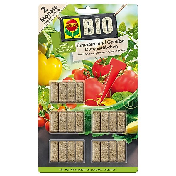 Compo Bio Tomaten- und Gemüse Düngestäbchen 20 Stäbchen günstig online kaufen