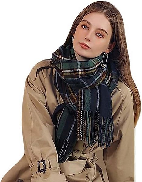 Bextsrack Wollschal Damen Schal,kuschelweich Karo,Winter Schal Poncho Quali günstig online kaufen