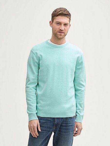 TOM TAILOR Strickpullover Strickpullover mit V-Ausschnitt aus Baumwolle günstig online kaufen
