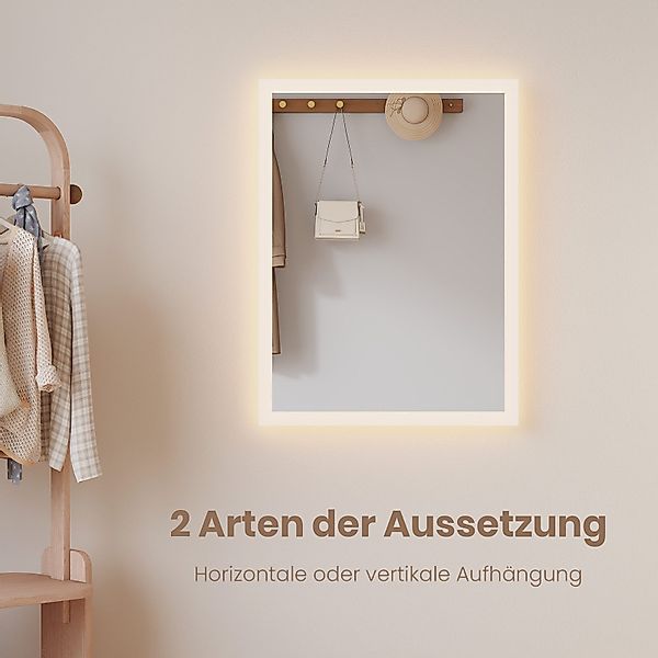 EMKE Badspiegel mit Beleuchtung 80x60cm LED günstig online kaufen