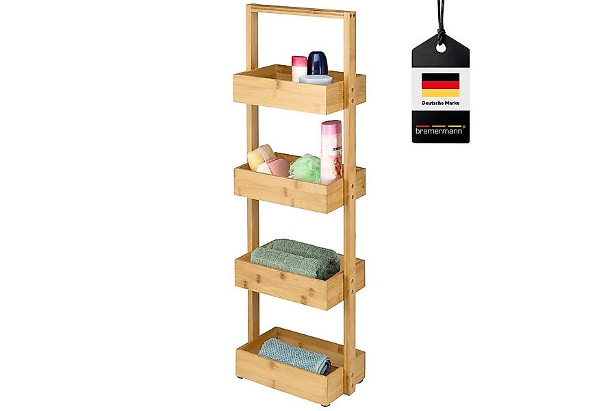 bremermann Standregal Bambus-Badregal mit 4 Ablagen, ca. 28 x 88 x 16 cm (B günstig online kaufen