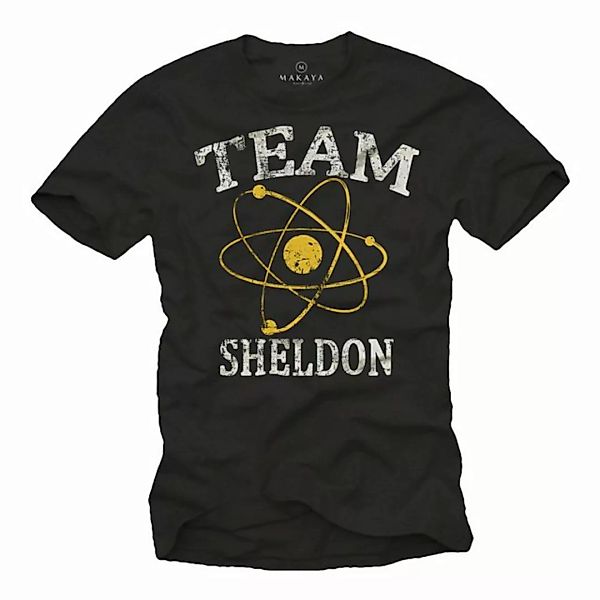 MAKAYA T-Shirt Herren Nerd Motiv Team Sheldon Vintage Gamer Motiv Schwarz S günstig online kaufen