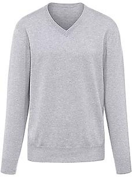 V-Pullover aus 100% Premium-Kaschmir Peter Hahn grau günstig online kaufen