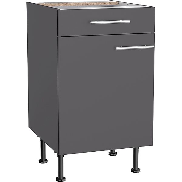 Optifit Küchen-Unterschrank Ingvar420 50 cm x 87 cm x 58,4 cm Anthrazit Mat günstig online kaufen