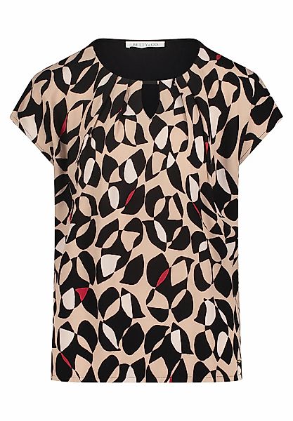 Betty&Co Kurzarmshirt Betty & Co Blusenshirt mit Webbesatz (1-tlg) Druck günstig online kaufen