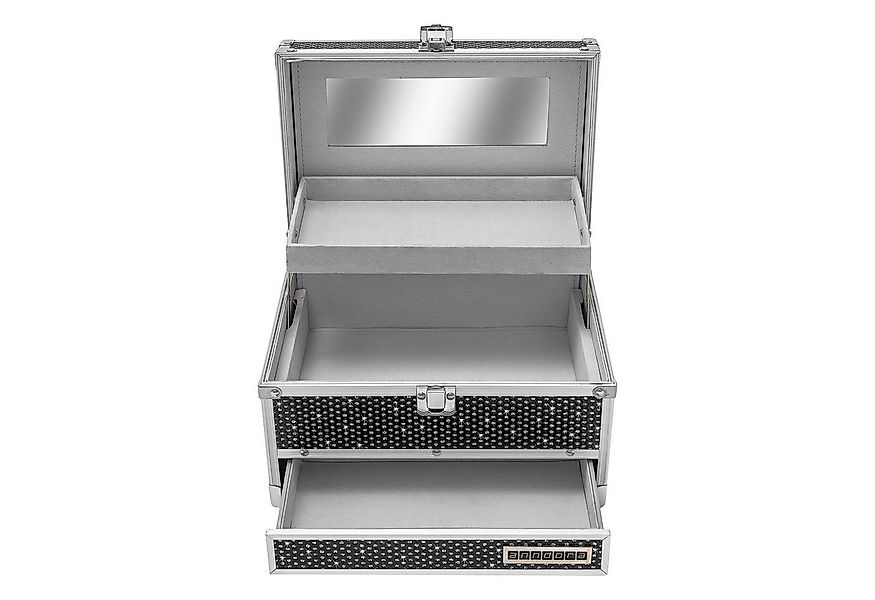 anndora Kosmetikkoffer Schmuckkoffer 3 Frontfächer Spiegel glitzeroptik, Sp günstig online kaufen