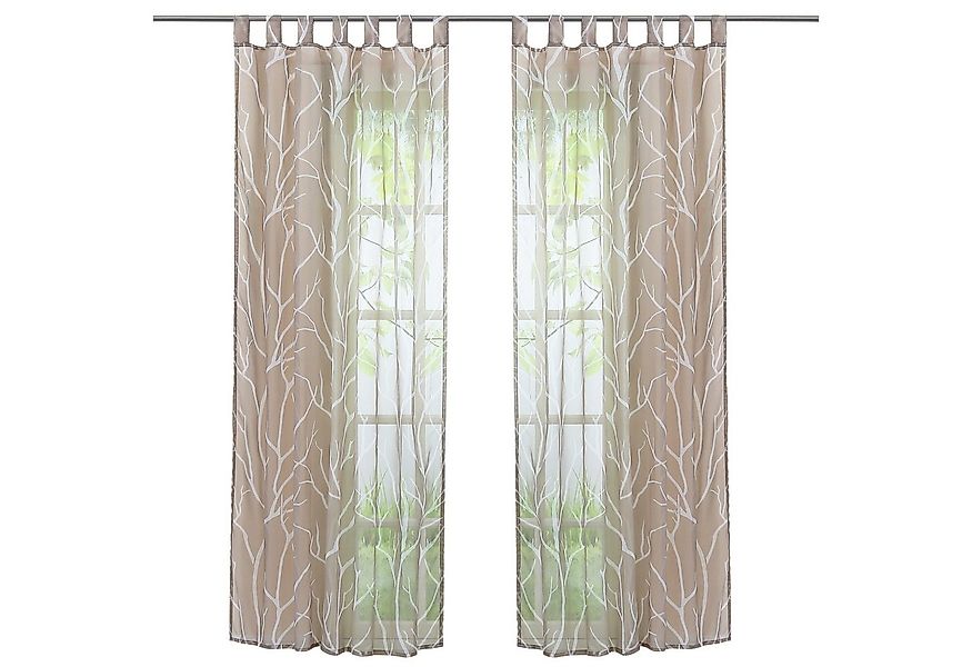 Joyswahl Gardine (1 St), Schlaufen, transparent, Voile mit Äste Muste, Sand günstig online kaufen