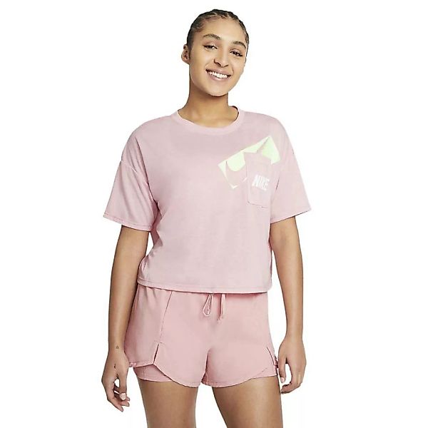 Nike Dri-fit Graphic Crop Kurzarm T-shirt S Pink Glaze / White günstig online kaufen
