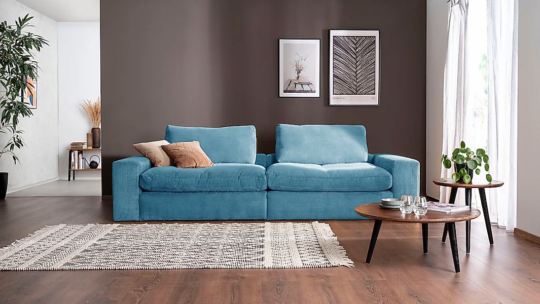 alina Big-Sofa »Sandy«, 266 cm breit und 98 cm tief, in modernem Cordstoff günstig online kaufen