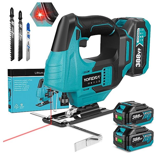 Yofidra Akku-Stichsäge Bürstenlos Elektro-Stichsägen 19mm Hublänge mit 2x A günstig online kaufen