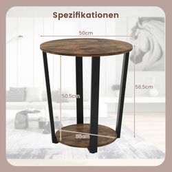 KOMFOTTEU Beistelltisch, 2-stufiger runder Sofatisch, mit günstig online kaufen