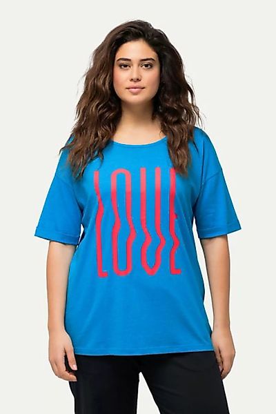 Ulla Popken Rundhalsshirt T-Shirt LOVE Oversized Rundhals Halbarm günstig online kaufen