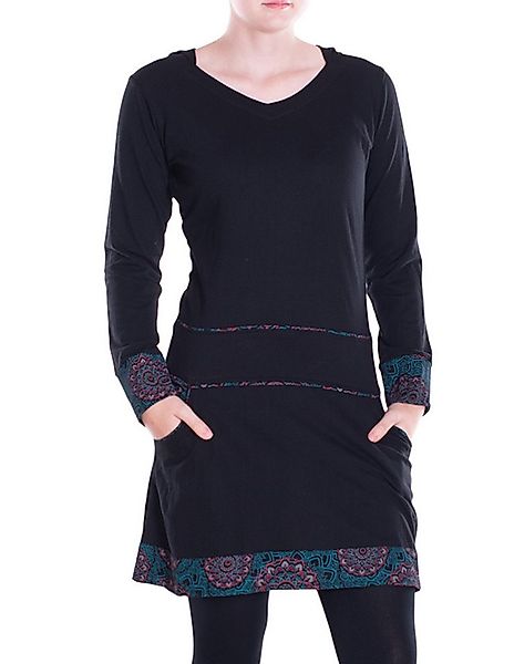 Vishes A-Linien-Kleid Damen Kleid Baumwolle Casual A-Linie V-Ausschnitt Lan günstig online kaufen