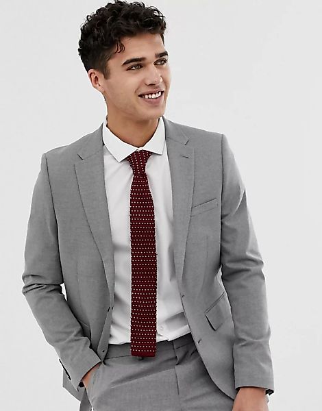 Burton Menswear – Hellgraue Anzugsjacke in enger Passform günstig online kaufen