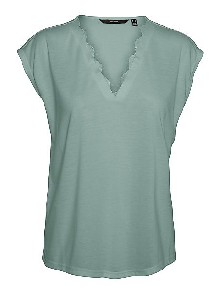 VERO MODA Spitzenverziertes T-shirt Damen Grün günstig online kaufen