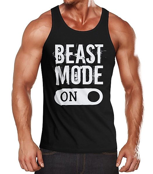 MoonWorks Tanktop Herren Tanktop Beast Mode On Bodybuilder Fitness Gym Musk günstig online kaufen