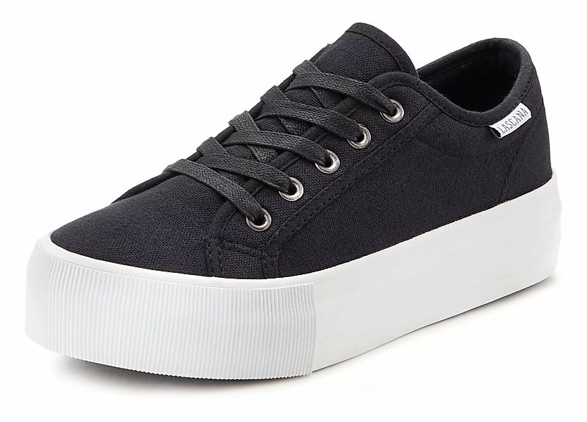LASCANA Sneaker, Schnürhalbschuh, Freizeitschuh aus Textil mit Plateausohle günstig online kaufen