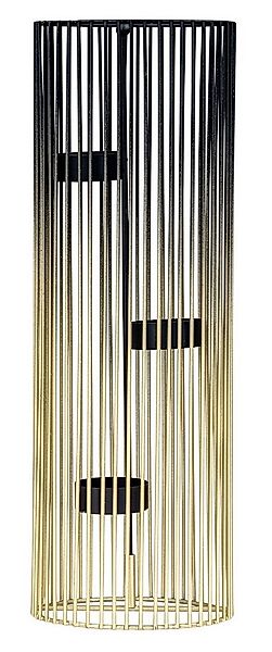 Levandeo® Teelichthalter, Teelichthalter Säule H34cm Schwarz Gold Metall Ke günstig online kaufen