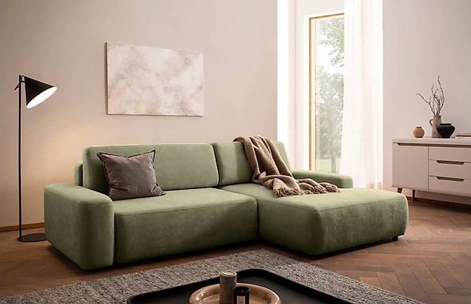 Home affaire Ecksofa »TORGE (264cm), Schlafsofa in Cord, Samtvelours o Stru günstig online kaufen