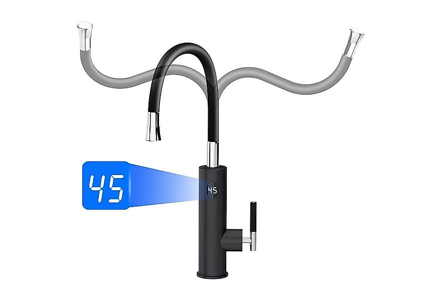 Oihpaw Küchenarmatur Elektrische Durchlauferhitzer, 360° Schwenkbar Armatur günstig online kaufen