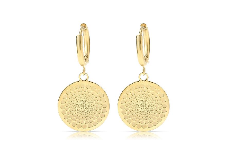 Made by Nami Ohrring-Set Gold Hängend mit Mandala Anhänger aus Chirugischem günstig online kaufen