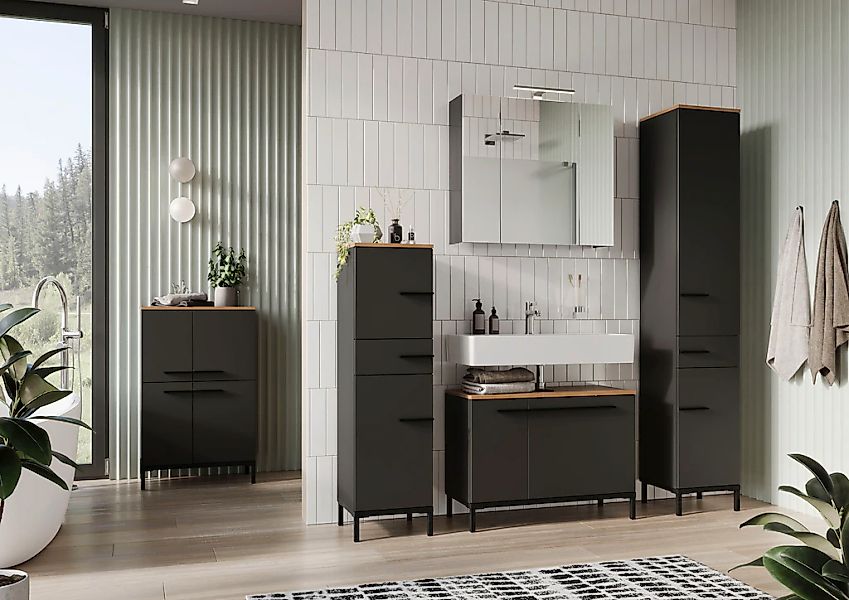 GERMANIA Waschbeckenunterschrank Yonkers Hochwertige ABS-Kanten, Griffe & h günstig online kaufen