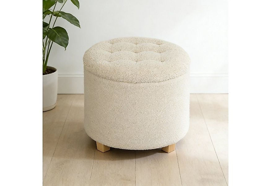 BlingBin Sitzhocker Runder Fußhocker mit Stauraum, Deckel und Holzbeinen (K günstig online kaufen