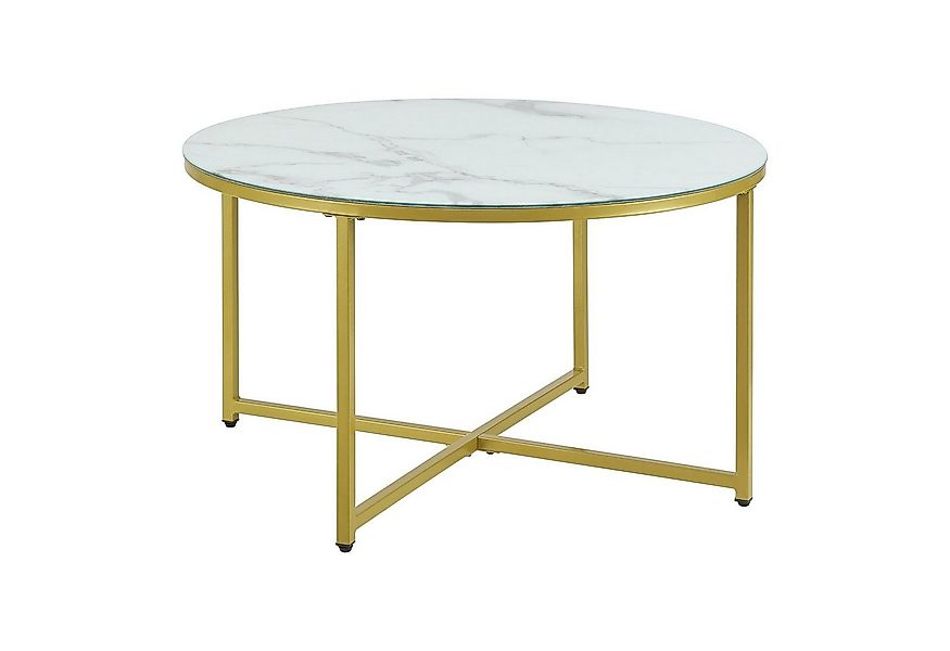 en.casa Couchtisch, Uppvidinge Sideboard 45x80cm, Marmor/Weiß-Gold günstig online kaufen